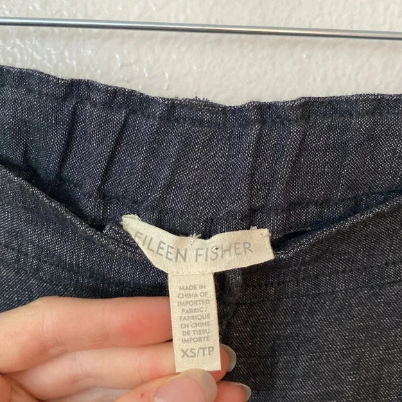 Eileen Fisher XS Charcoal Grey Linen Pants - Picture 3 of 10